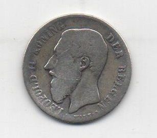 BELGICA DEL AÑO 1886 DE 50 CENTIMOS